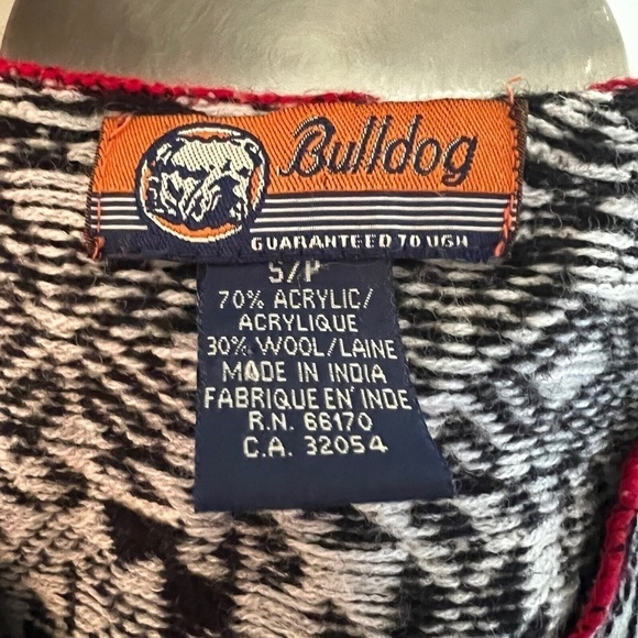 vintage bulldog guarenteed tough wool blend sweater S/P - Picture 6 of 6